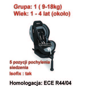 Fotelik samochodowy F500i ISOFIX Grupa I (9-18kg) szary - 2822775079