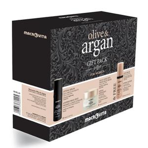 ZESTAW MACROVITA ARGAN & OLIVE: krem na noc do kadego rodzaju cery 50ml + liftingujce serum na twarz, szyj i dekolt 30ml + GRATIS krem pod oczy 30ml - 2857457627