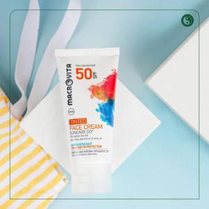 MACROVITA KREM DD* DO OPALANIA TWARZY SPF50 (lekko barwiony) WODOODPORNY bio-aloes, panthenol i bio-oliwa z oliwek 50ml - 50ml - 2825221054