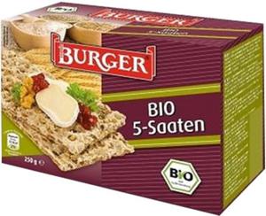 PIECZYWO CHRUPKIE RAZOWE 5 ZIAREN BIO 250 g - BURGER - 2873108044