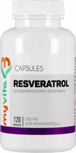 Resveratrol standaryzowany resweratrol ekstrakt 250mg 120 tabletek MyVita - 2875957544