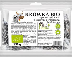 KRWKI Z GORZK CZEKOLAD I CZARNYMI PORZECZKAMI BIO 150 g - EKOFLORKA - 2877431150