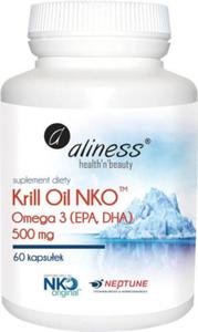 Olej z kryla Omega 3 Krill oil NKO 500mg 60 kapsuek Aliness - 2877998926