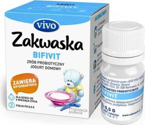 Jogurt domowy BIFIVIT ywe kultury bakterii probiotyk opakowanie 2 x 0,5g ZAKWASKI VIVO - 2874707646