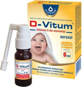 D-Vitum witamina D dla niemowlt aerozol D3 400 j.m. 73 porcje 6ml Oleofarm - 2877543486