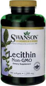 Lecytyna z soi wolna od GMO Lecithin Non GMO 1200mg 180 kapsuek SWANSON