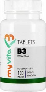 Witamiana B3 Niacyna 50mg 100 tabletek MyVita - 2878458589