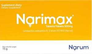 Narine probiotyk Lactobacillus Acidophilus Er-2 STRAIN 317/402 500mg 30 tabletek Narine - 2878802458