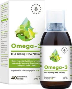 Omega-3 DHA 370mg EPA 700mg Olej z ryb atlantyckich 200ml Aura Herbals - 2872838243