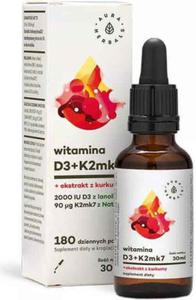 Witamina D3 D-3 2000IU + K-2 K2MK7 + ekstrakt z kurkumy NovaSOL krople 30ml AURA HERBALS - 2861184471