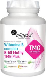 Witamina B complex B-50 Methyl TMG Plus 100 kapsuek Aliness - 2875957662