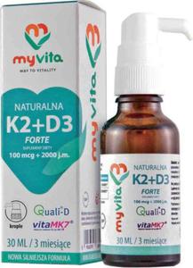 Naturalna witamina K2 K-2 100mcg + D3 D-3 2000IU 30 ml MyVita - 2878458677