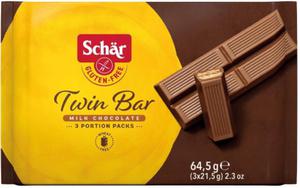 Twin bar wafelki w czekoladowe bezglutenowe 3x21.5 g Schar - 2875296985