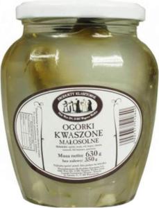 Ogrki kwaszone maosolne 630 g / 350 g Produkty Klasztorne - 2877795414