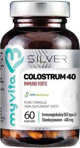 Kolostrum Colostrum 40 Immuno forte IG typu G standaryzowane 400mg 60 kapsuek MyVita Silver Pure - 2878347018