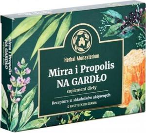 Mirra i propolis na gardo 12 pastylek do ssania Herbal Monasterium - 2875178603