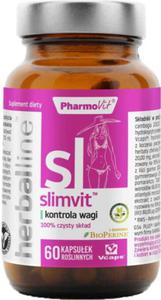 Slimvit kontrola wagi z dodatkiem BioPerine 60 kapsuek Vcaps PharmoVit Herballine - 2874994886