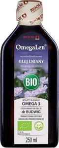 OLEJ LNIANY TOCZONY NA ZIMNO NIERAFINOWANY WYSOKOLINOLENOWY BIO 250 ml - OMEGALEN - 2876979279