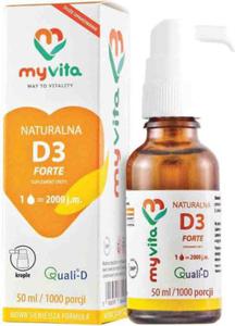 Witamina D3 D-3 forte w pynie 2000 IU 50ml krople MyVita - 2877892030