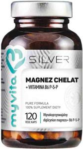 Magnez chelat diglicynian magnezu + witamina B6 P-5-P 120 kapsuek MyVita Silver Pure - 2878202169