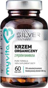 Krzem organiczny z pdw bambusa 70% naturalnej krzemionki standaryzowany ekstrakt 300 mg 60 kapsuek MyVita Silver Pure - 2878458767