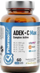 WITAMINY ADEK + WITAMINA C COMPLEX 60 KAPSUEK 21,2 g - PHARMOVIT (CLEAN LABEL) - 2874707862