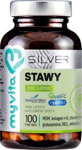 Stawy Joint support MSM kolagen typ I i II chondroityna glukozamina 2KCL witamina C 100 kapsuek MyVita Silver Pro Complex - 2877662246