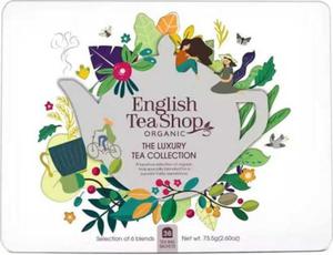 Zestaw herbatek Luxury Tea Collection w ozdobnej biaej puszce (36x2) BIO 73,5 g Engllish Tea Shop - 2878882541