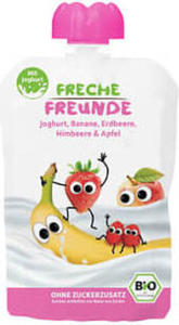 Jogurt do wyciskania dla dzieci banan, truskawka, malina, jabko 100g EKO Freche Freunde - 2880897500