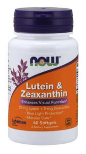 Luteina 25 mg i Zeaksantyna 5 mg 60 kapsuek NOW FOODS - 2867742088