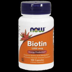 Biotyna Biotin 1000 mcg 100 kapsuek NOW FOODS - 2878202336