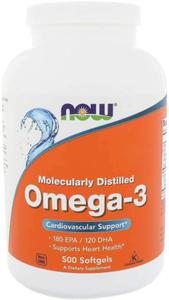 Omega3 Molecularly Distilled 500 kapsuek NOW FOODS - 2873431303