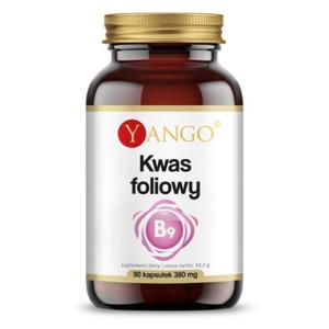 Kwas foliowy Witamina B9 600 mcg 90 kapsuek YANGO - 2876284771