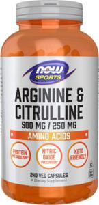 Arginina i Cytrulina L-Arginine + L-Citrulline 240 kapsuek NOW FOODS Sports - 2869640114