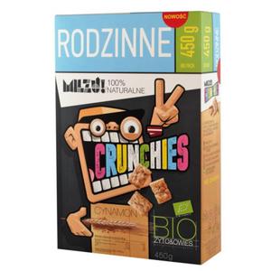 Patki Crunchies ytnio-owsiane z cynamonem RODZINNE, Milzu! BIO, 450g - 2876284777