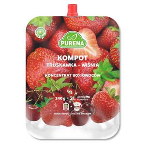 Kompot truskawka - winia, koncentrat Purena, 340g - 2869640150