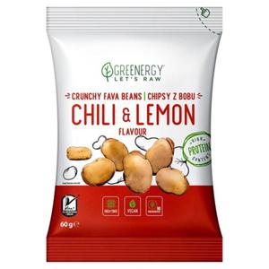 Chipsy z bobu o smaku "Chilli z cytryn" Greenergy, 60g - 2872991850