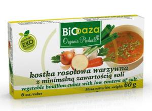 BIO OAZA Kostka rosoowa warzywna z minimaln zawartoci soli BIO 60g - 2877543892