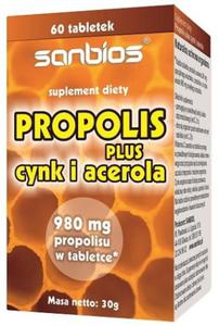 SANBIOS Propolis plus cynk i acerola 60 tabl. - 2875088609