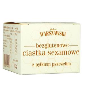 AKO WARSZAWSKI - Ciastka sezamowe z pykiem pszczelim bezglutenowe 150g - 2876284822