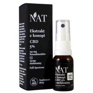 NAT Olejek - ekstrakt z konopi 5% CBD + melatonina 15ml aerozol - 2878097421