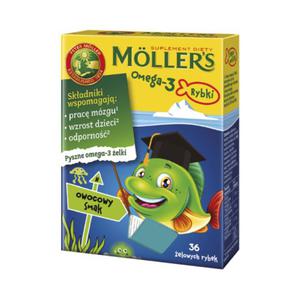Omega-3 Rybki owocowe 36 sztuk MOLLER'S Mollers - 2874409529