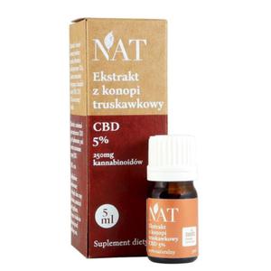 NAT Olejek - ekstrakt z konopi Truskawkowy 5% CBD 5ml - 2874708188