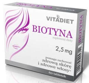 Vitadiet Biotyna 2,5 Mg 60 Tab Pikne Wosy - 2869006492