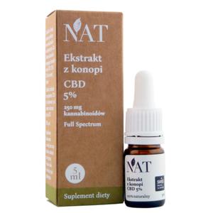 NAT Olejek - ekstrakt z konopi 5% CBD 5ml (mini) - 2877544063