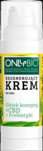 KREM DO TWARZY REGENERUJCY NA NOC OLEJEK KONOPNY + CBD + PREBIOTYKI ECO 50 ml - ONLY BIO - 2873575092