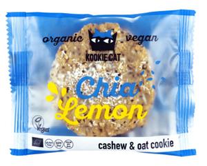 CIASTKO WEGASKIE Z NASIONAMI CHIA O SMAKU CYTRYNOWYM BEZGLUTENOWE BIO 50 g - KOOKIE CAT - 2878202591