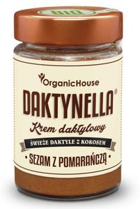 KREM KOKOSOWO - DAKTYLOWY Z SEZAMEM I POMARACZ BEZGLUTENOWY BIO 190 g - ORGANIC HOUSE (DAKTYNELLA) - 2871877755