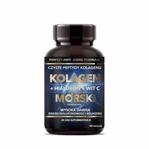 Intenson Kolagen Morski + Kwas Hialuronowy + Witamina C 90 tabletek - 2878202673