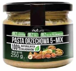 Pasta orzechowa mix 5 orzechw 250 g NUTURA - 2874875359